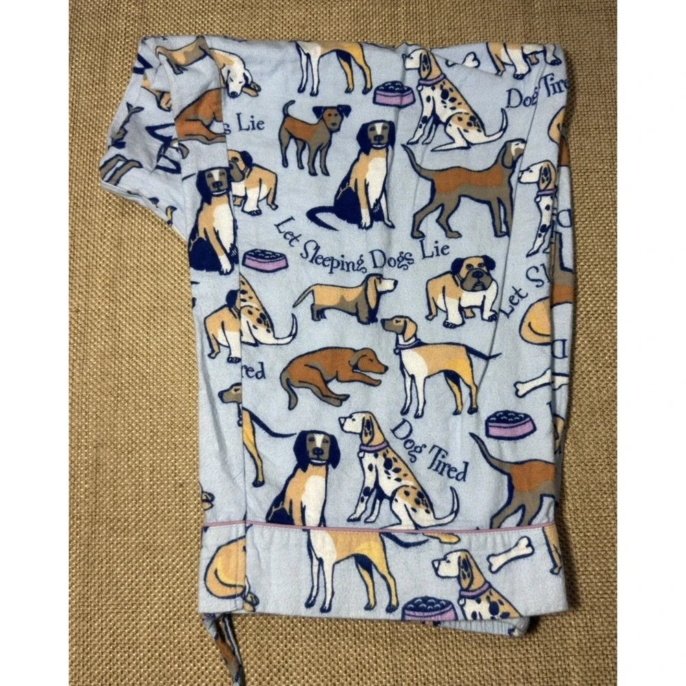 Pajamagram Dog Pajama Set Womens 1X Plus 2pc Flannel LS Top Elastic Pants Cotton